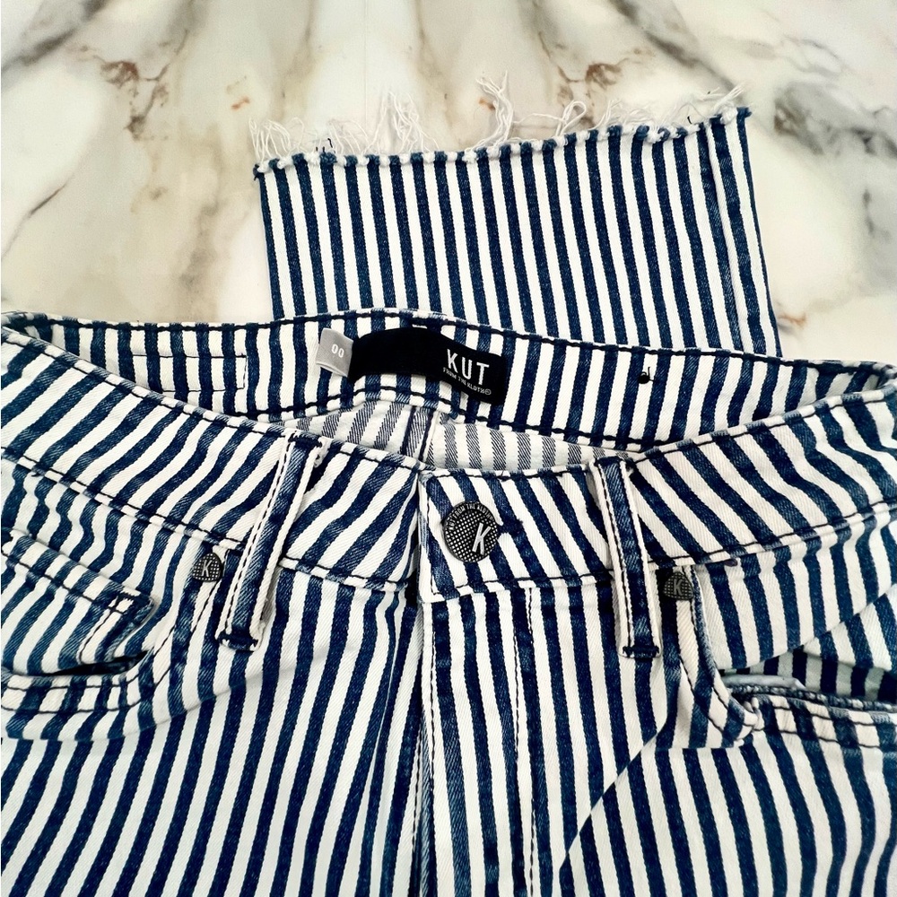 Kut from the Kloth Navy and White Striped Pants - Picture 2 of 7